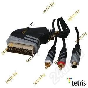 Лот: 728036. Фото: 1. Кабель SCART M - S-Video + 2RCA... Шлейфы, кабели, переходники