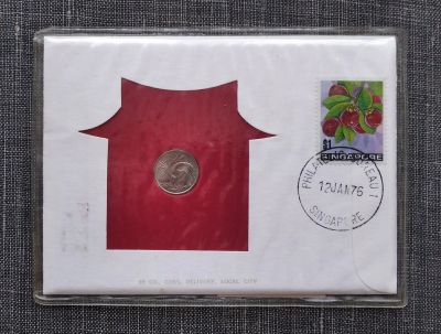 Лот: 16513518. Фото: 1. 5 центов 1976 года. Сингапур... Азия