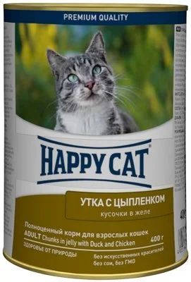 Лот: 13927762. Фото: 1. Happy Cat (Хэппи Кэт) Утка/Цыпленок... Корма