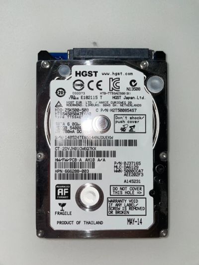 Лот: 19529334. Фото: 1. Жесткий диск HGST 500 ГБ HTS545050A7E680. Жёсткие диски (HDD)