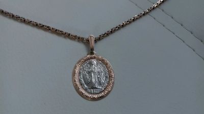 Лот: 7885932. Фото: 1. Цепочка византия с кулоном ангел... Комплекты изделий