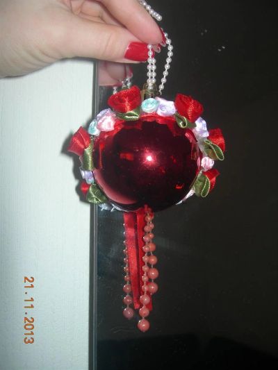 Лот: 3425660. Фото: 1. Ёлочная игрушка-шар handmade... Гирлянды, шарики, новогодние аксессуары