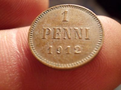 Лот: 12368038. Фото: 1. Великолепная 1 пенни 1912 года... Россия до 1917 года