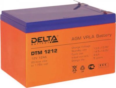 Лот: 7855400. Фото: 1. Аккумуляторная батарея DELTA 12V12A. ИБП, аккумуляторы для ИБП