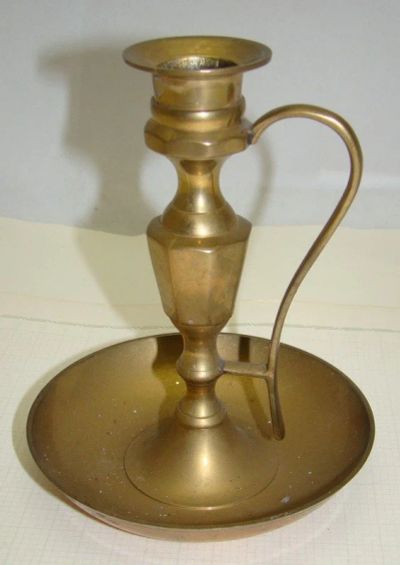 Лот: 14420727. Фото: 1. Подсвечник винтажный с ручкой... Другое (антиквариат)