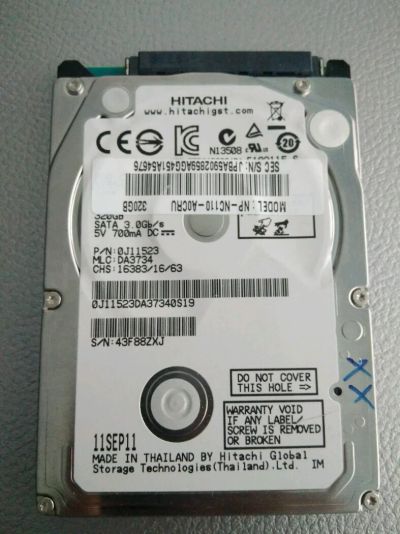 Лот: 11713839. Фото: 1. Жёсткий диск для ноутбука hitachi... Жёсткие диски (HDD)
