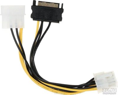 Лот: 13120589. Фото: 1. Кабель Molex + Sata to 8 pin... Шлейфы, кабели, переходники