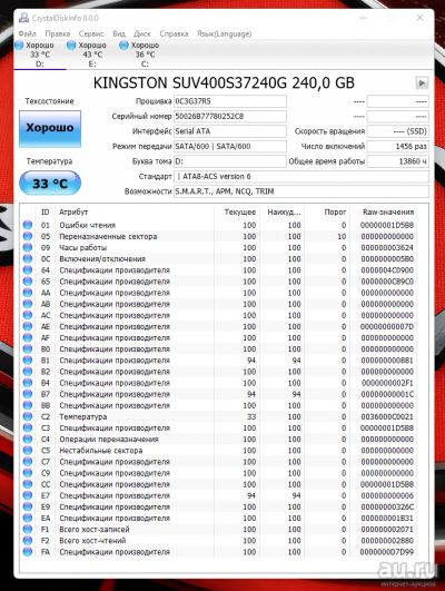 Лот: 18285136. Фото: 1. Kingston UV400 (SUV400S37/240G... SSD-накопители