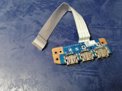 Лот: 17732511. Фото: 1. Б/У плата с разъемами USB на шлейфе... Шлейфы, кабели, переходники