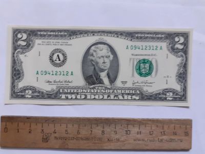 Лот: 25737965. Фото: 1. США 2 доллара двор А ,купюра на... Америка