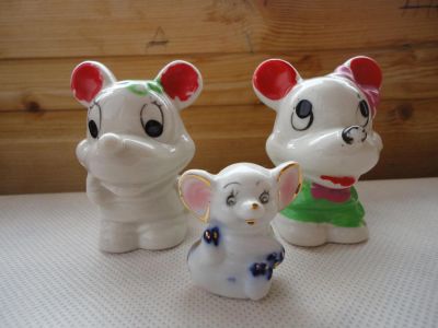 Лот: 8364724. Фото: 1. Три маленьких мышонка,фарфор. Фарфор, керамика