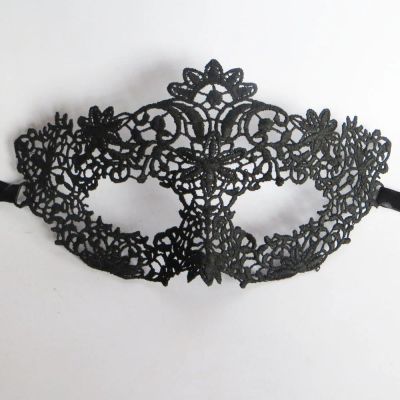 Лот: 7251261. Фото: 1. Маска ажурная на лентах, черная. Нижнее бельё