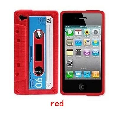 Лот: 3541015. Фото: 1. чехол кассета красная iPhone 4... Чехлы, бамперы