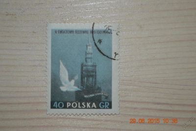 Лот: 5735047. Фото: 1. Марка Польши 1955г. Голубь. Марки