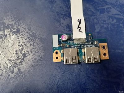 Лот: 17744218. Фото: 1. Б/У плата с разъемами USB на шлейфе... Шлейфы, кабели, переходники
