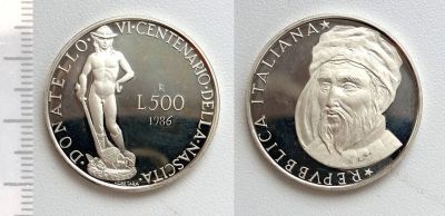 Лот: 8272843. Фото: 1. Италия. 500 лир 1986 (серебро... Европа