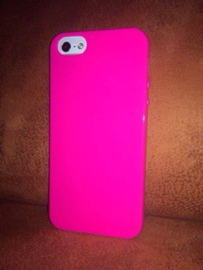 Лот: 5509452. Фото: 1. Чехол силикон iPhone 5/5s (розовый... Чехлы, бамперы