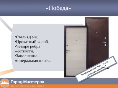 Лот: 5367971. Фото: 1. Входная дверь "Победа" Город Мастеров... Двери входные