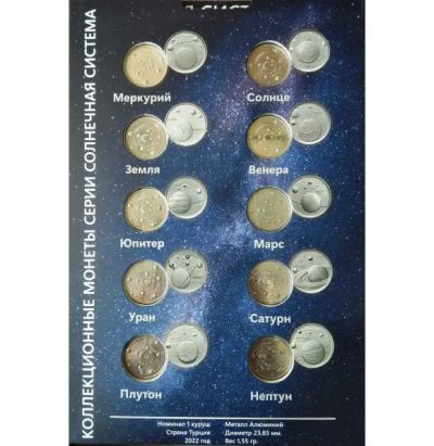 Лот: 20429231. Фото: 1. Турция 1 куруш 2022 года. Планеты... Ближний восток
