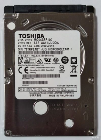 Лот: 18293537. Фото: 1. Жёсткий диск HDD 2.5 Toshiba 1000... Жёсткие диски