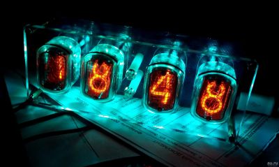 Лот: 17388215. Фото: 1. Nixie Clock часы на газоразрядных... Часы настенные, настольные