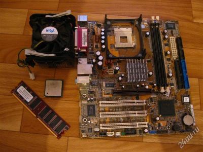 Лот: 1629224. Фото: 1. Материнская плата ASUS P4GE-MX... Материнские платы