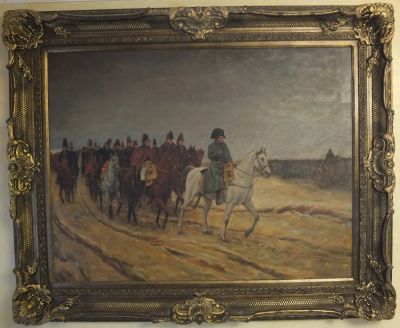 Лот: 18269962. Фото: 1. картина Наполеон на марше, холст... Картины, рисунки