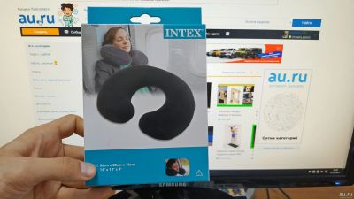 Лот: 14831694. Фото: 1. Подушка Дорожная подушка Intex. Спальные мешки, надувные кровати, коврики туристические