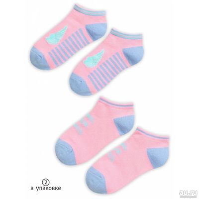 Лот: 17587640. Фото: 1. Носки для девочек (2 пар., розовый-... Чулочно-носочные изделия