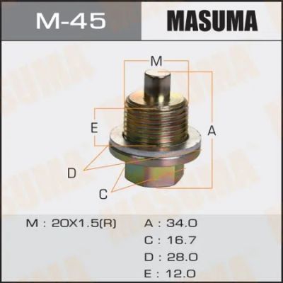 Лот: 17645086. Фото: 1. Пробка Masuma 45/M20x1.5 с магнитом. Расходные материалы