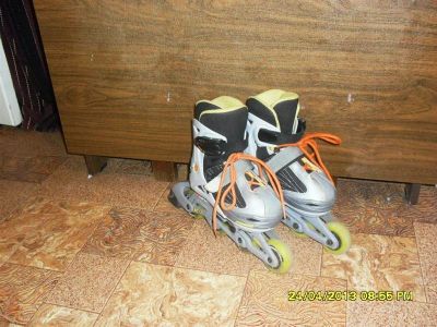Лот: 2741855. Фото: 1. Коньки роликовые раздвижные 28-32... Роликовые коньки, скейтборды, самокаты