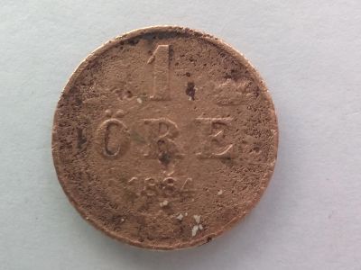 Лот: 14675339. Фото: 1. Монета Швеции 1 эре, 1884 год!. Европа