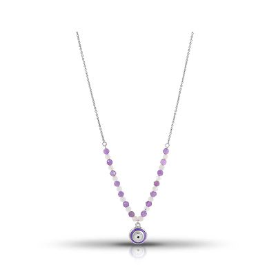 Лот: 23827595. Фото: 1. Серебряное колье с лунными камнями... Цепочки