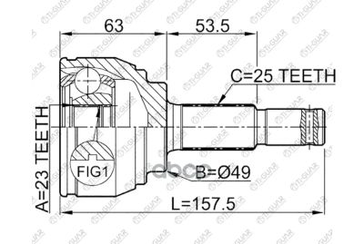 Лот: 21869890. Фото: 1. Шрус Tg7485ni085 Tiguar Ti-Guar... Другое (автозапчасти)