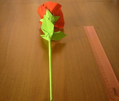 Лот: 4108332. Фото: 1. Роза 35 см. "Стандарт" Оригами... Оригами