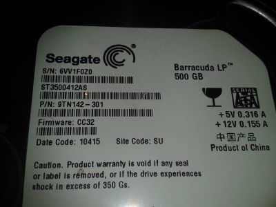 Лот: 11680086. Фото: 1. жесткий диск Barracuda LP ST3500412AS... Жёсткие диски