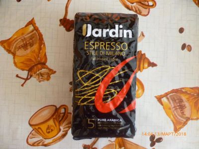 Лот: 11169821. Фото: 1. 250гр зерно Jardin 5 pure arabica... Чай, кофе, какао