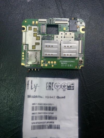 Лот: 10677629. Фото: 1. Основная плата донор Fly IQ442. Микросхемы и платы