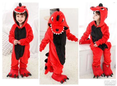 Лот: 12966413. Фото: 1. Кигуруми " Динозавр " " Красный... Комплекты, комбинезоны, костюмы