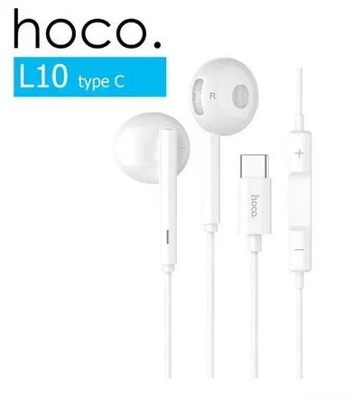 Лот: 16096600. Фото: 1. Наушники HOCO L10, Type-C White... Наушники, гарнитуры