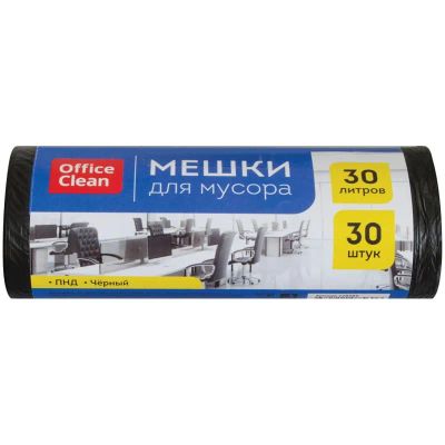 Лот: 24948065. Фото: 1. Мешки для мусора 30л. 30шт. "OfficeClean... Пакеты, мешки