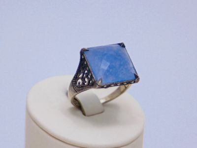 Лот: 14720401. Фото: 1. СЕРЕБРЯНОЕ КОЛЬЦО С МАРКАЗИТОМ... Кольца, перстни