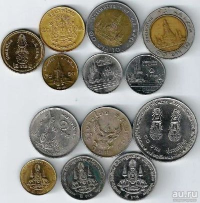 Лот: 16259704. Фото: 1. Тайланд , набор монет 13 шт регулярного... Азия