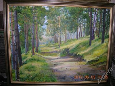 Лот: 359319. Фото: 1. Картина "Дорога в сосновом бору... Картины, гравюры