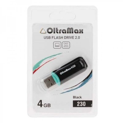 Лот: 11686130. Фото: 1. USB 4GB OltraMax 230 черный. USB-флеш карты
