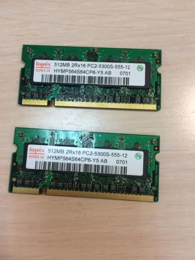 Лот: 8065968. Фото: 1. So-Dimm 512Mb x 2 Hynix DDR-2... Оперативная память