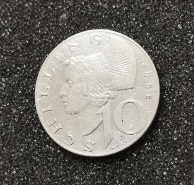 Лот: 22556678. Фото: 1. 10 шиллингов 1958 года. Австрия... Европа