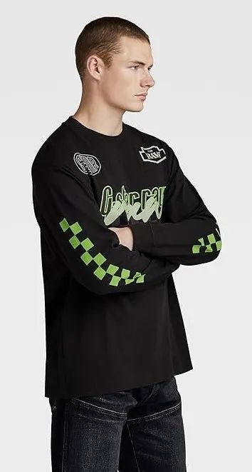 Лот: 24380899. Фото: 1. Лонгслив G-STAR RAW цвет чёрный... Футболки, поло