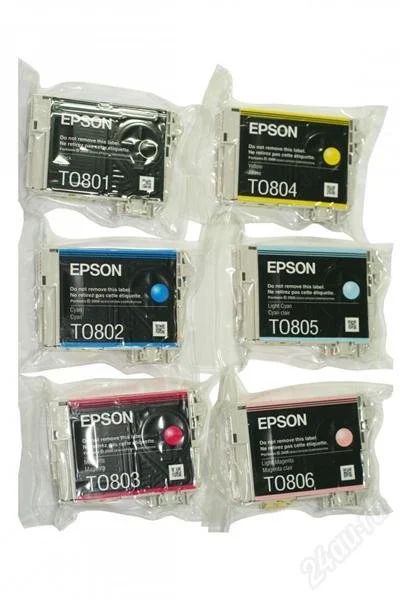 Лот: 2387475. Фото: 1. Оригинальные картриджи Epson Т080... Картриджи, расходные материалы