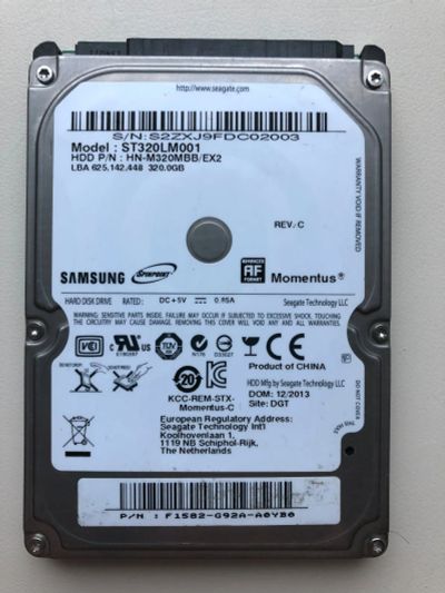 Лот: 25797060. Фото: 1. SATA-II 320Gb Samsung Momentus... Жёсткие диски (HDD)